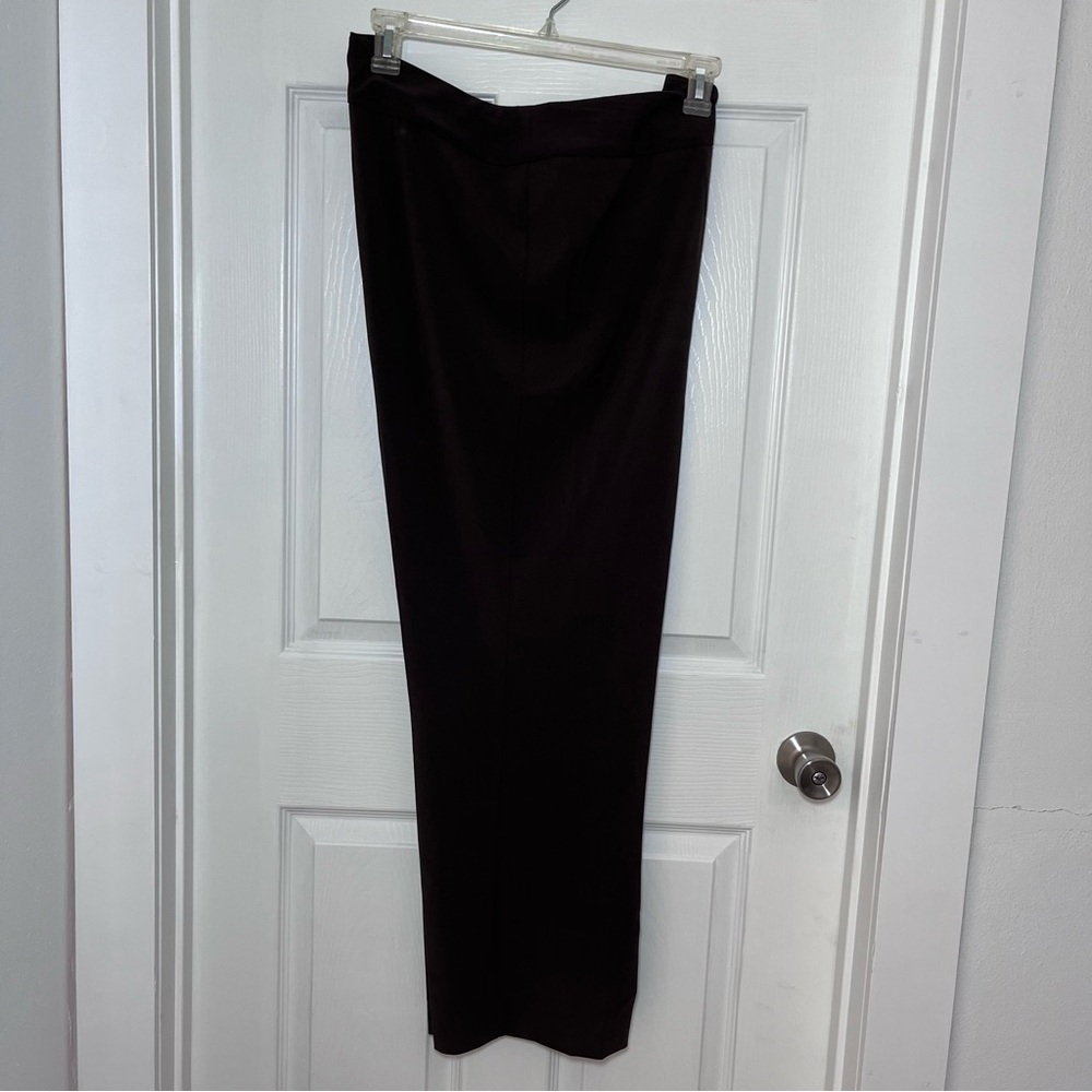 Roz & Ali Chocolate Womens Pull On  Tummy Control Dress Slacks